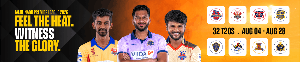 Tamil Nadu Premier League 2026 - 32 T20 matches from August 4 to August 28 on Satsport247